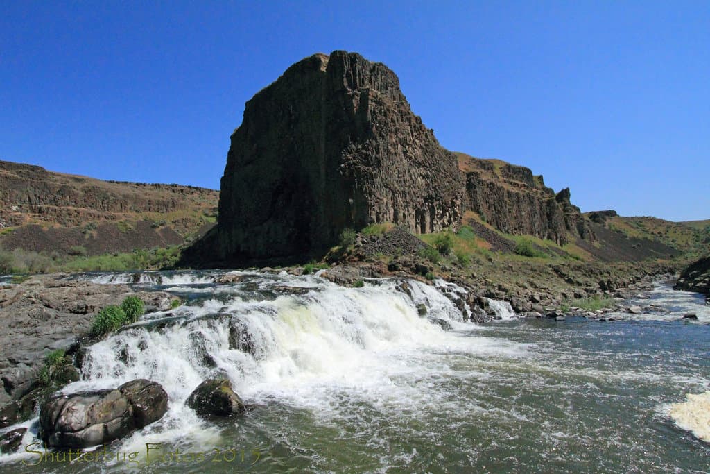 Waters cascades along the rugged scablands of Eastern Washington.