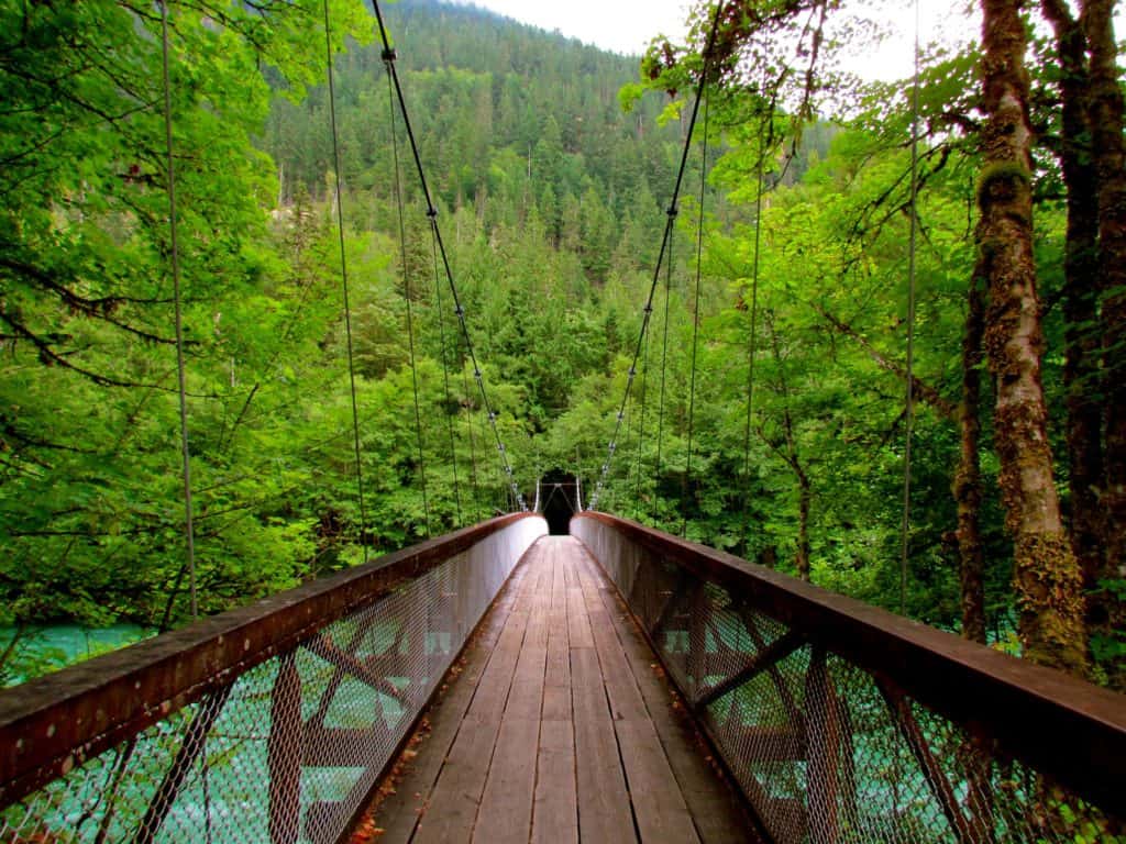 A suspension bridge welcomes you across the Skagit River and into adventure at North Cascades National Park. North Cascades National Park is one of the 19 best national parks in Oregon and Washington.