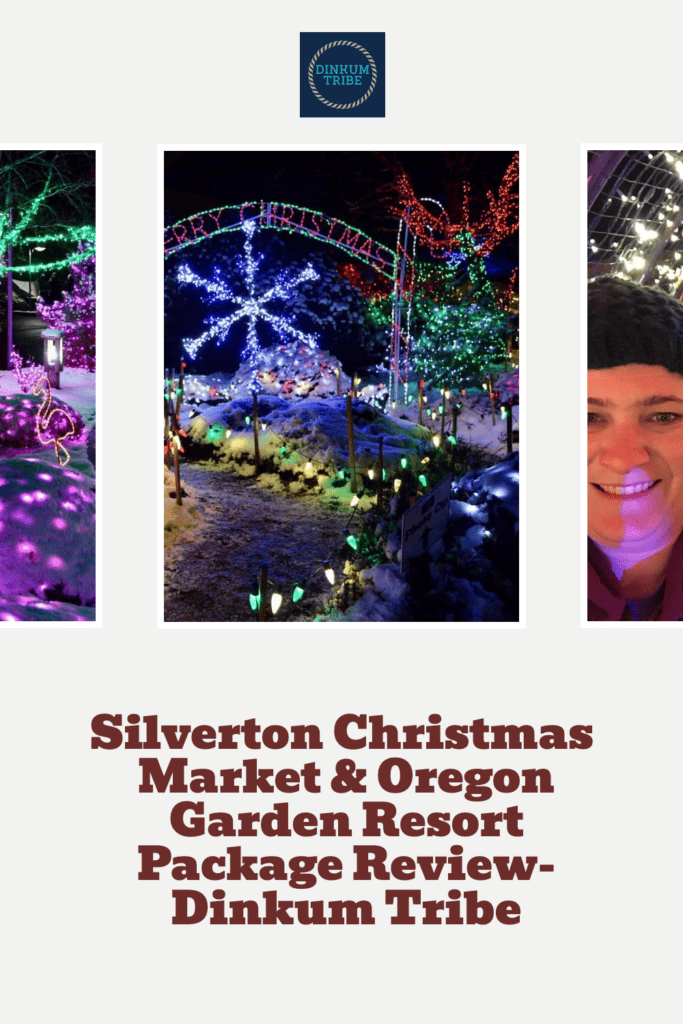 Pinnable image for Christmas in the Garden Oregon Silverton Christmas Market