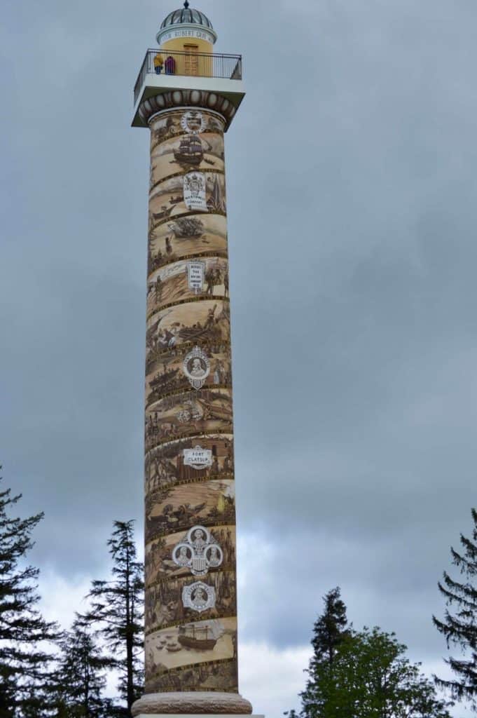 The colorful Astoria tower bears witness to important events in the history of the North Oregon Coast. Astoria is a great stop when you're visiting the Oregon Coast with kids.