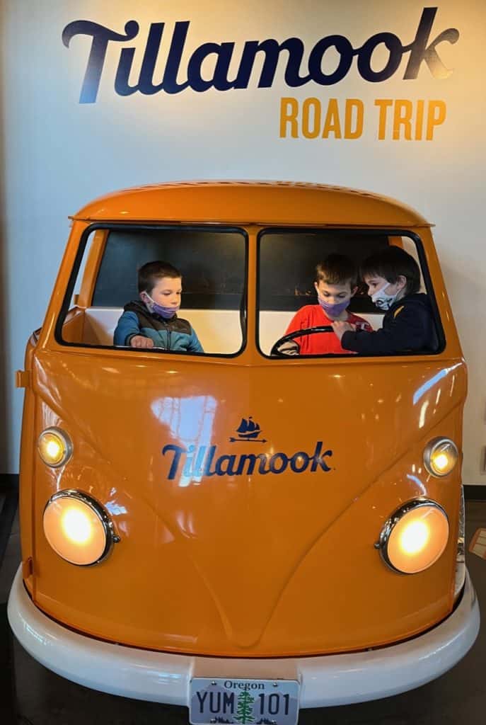 Our three boys play is Tillamook Creamery's Cheesemobile.
