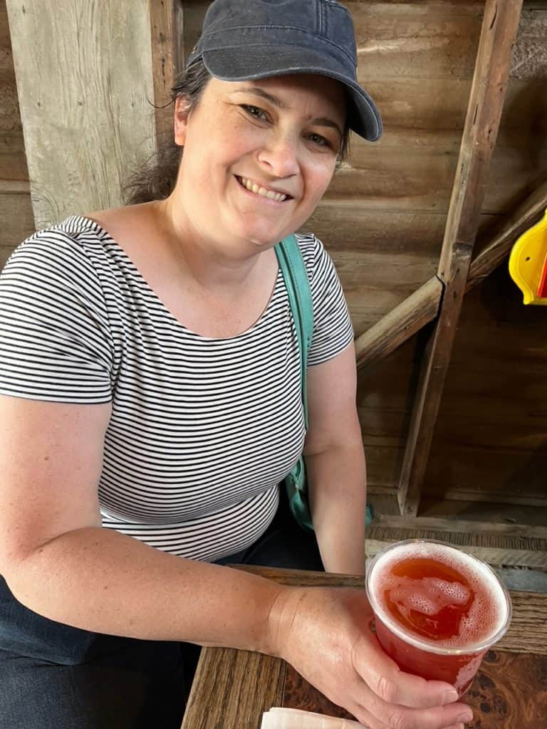 My wife enjoys a cup of Elkhorn Brewery's Blood Orange Cider. Elkhorn Brewery is one of several great Eugene Oregon breweries.