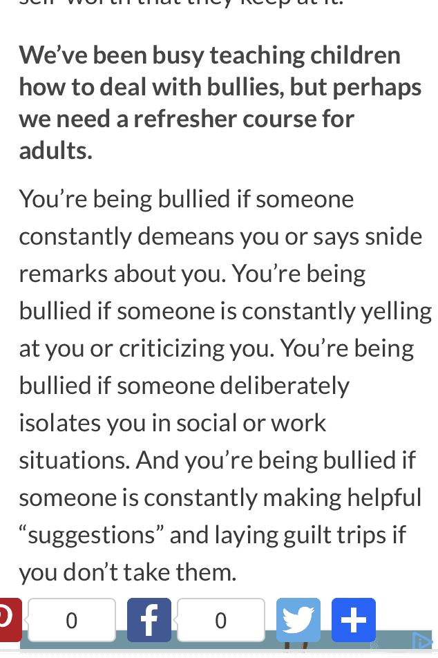 Behaviors of Adult bullies 