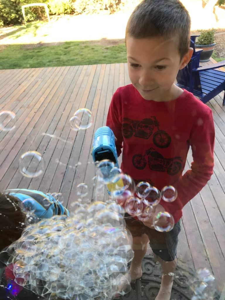 Boy with a bubble gun. non candy ideas for easter baskets.