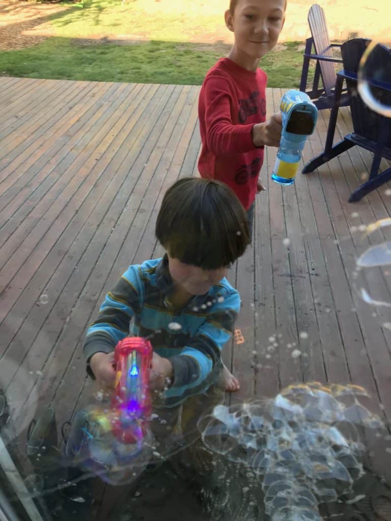 Boy with a bubble gun. non candy ideas for easter baskets