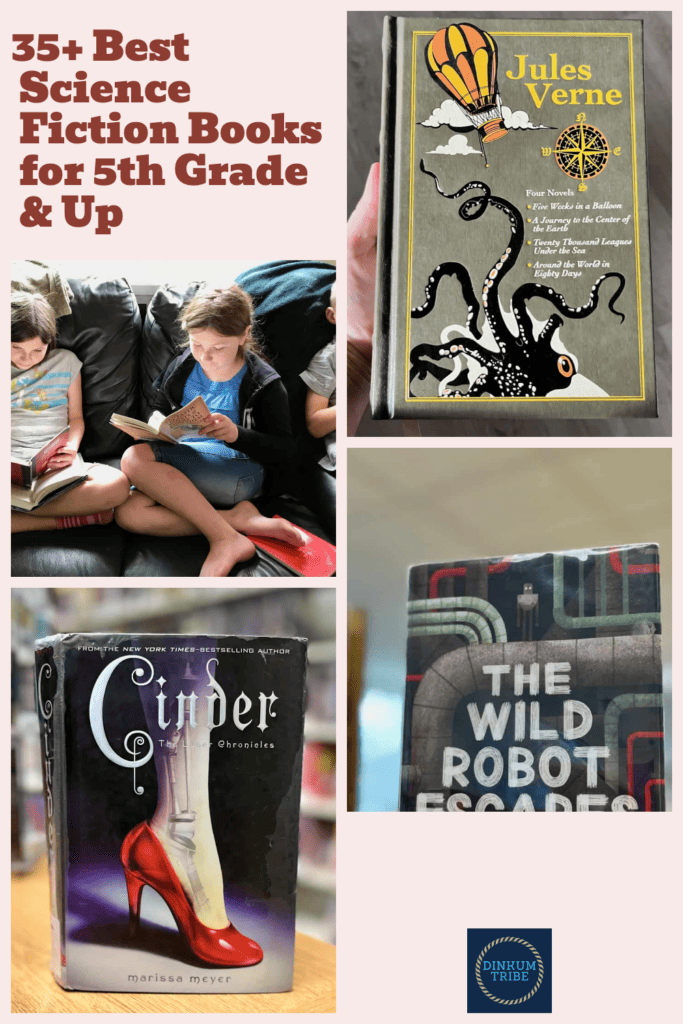 Pinnable collage of best science fiction books for 5th graders