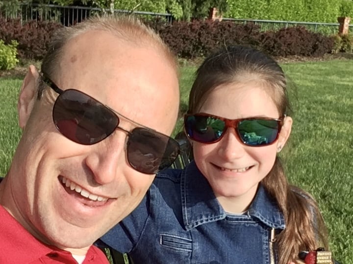 Dad and daughter in sunglasses. Repairing a Parenting mistake with teens.