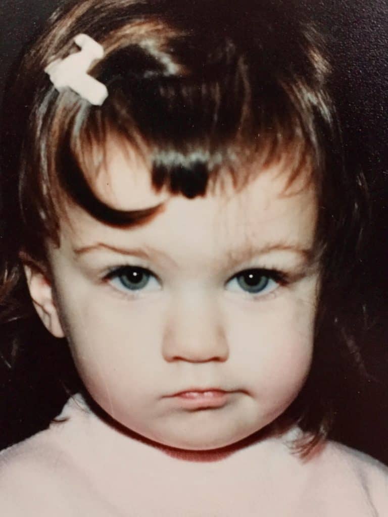 Jenn as a toddler. Repairing a Parenting mistake with teens.
