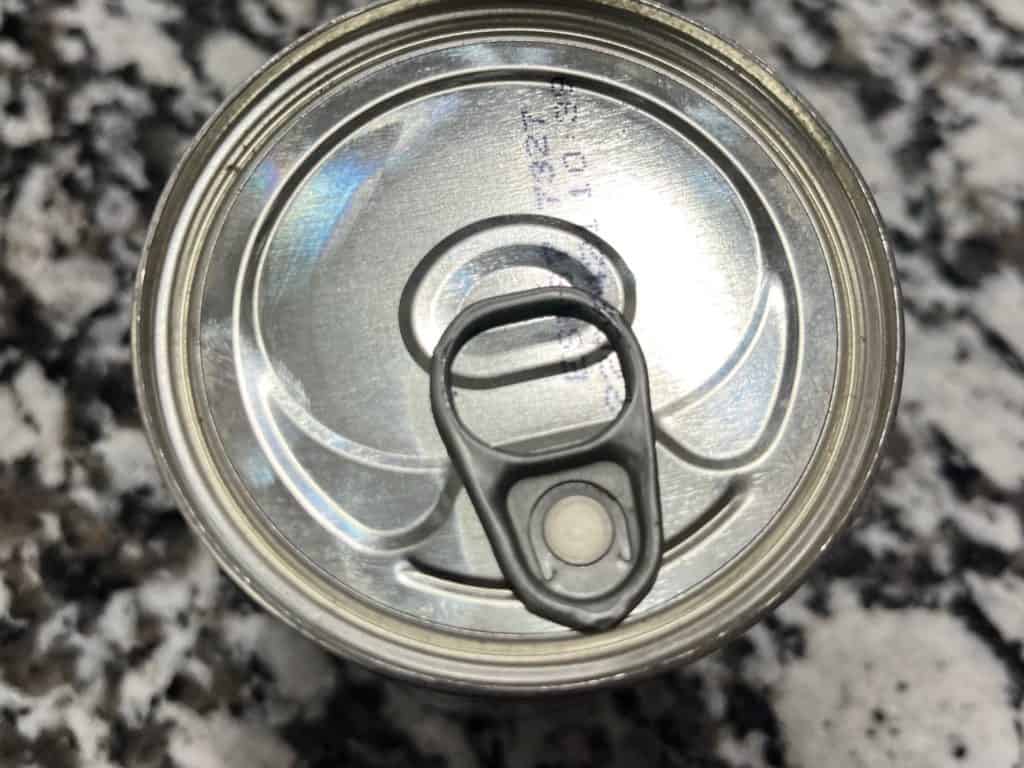 Easy Open can lid with tab. best canned foods for camping