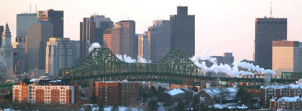 The Tobin Bridge stands as a centerpiece of the downtown Boston skyline.