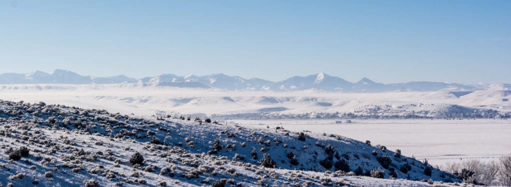 A beautiful winter day near Madison Buffalo Jump State Park.