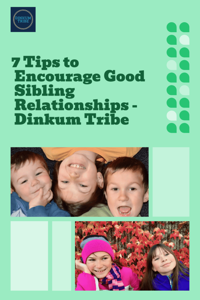 Pinnable image for encouraging good sibling relationships.