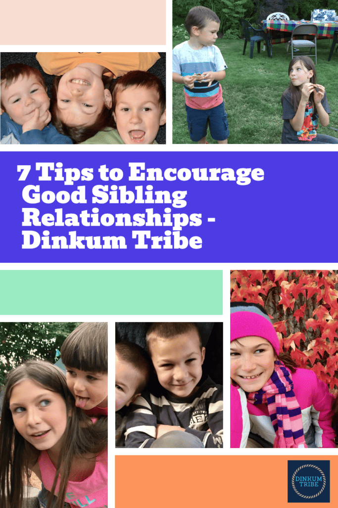 Pinnable image for encouraging good sibling relationships.