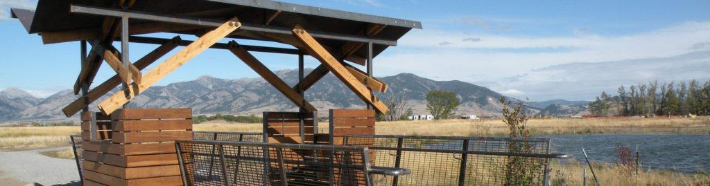 An artistic bridge welcomes explorers at Gallatin Regional Park. 