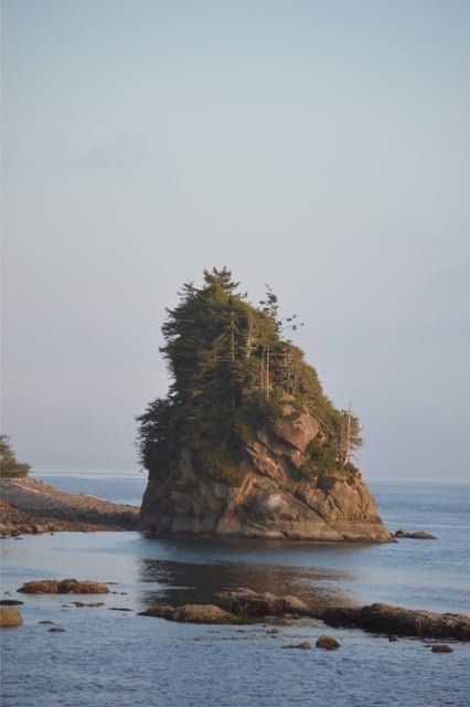 One of the three graces shine beautifully in the last light of the day. The Three Graces is one of the best things to do on the Oregon Coast with kids.