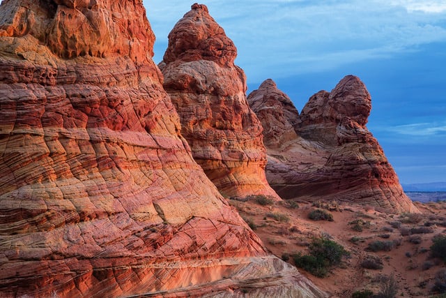 The image show dramatic, red rock formations found at one of America's 45 unknown national parks. 
