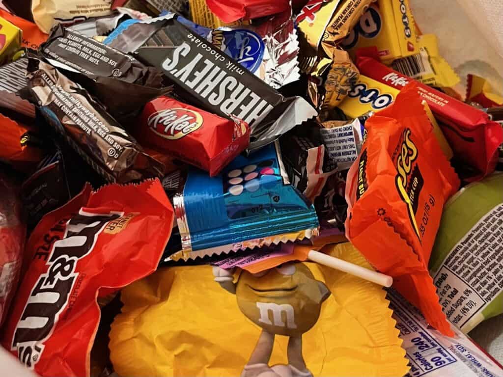 Assorted Halloween candy.