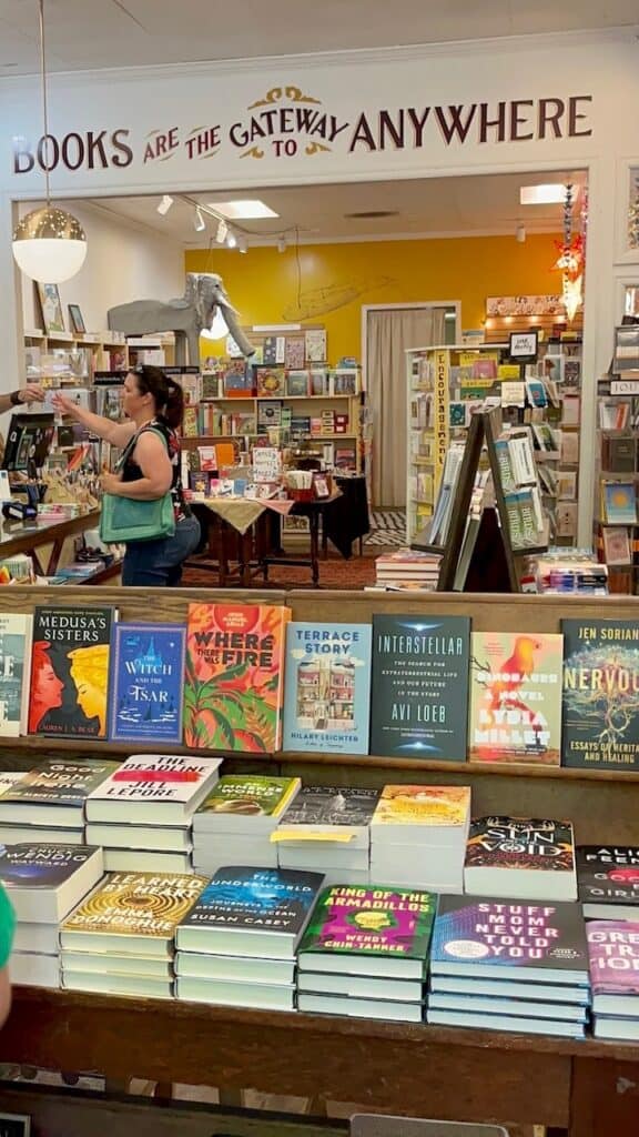 Interior view of the Third Street Books store. Kid-friendly things to do in McMinnville Oregon.