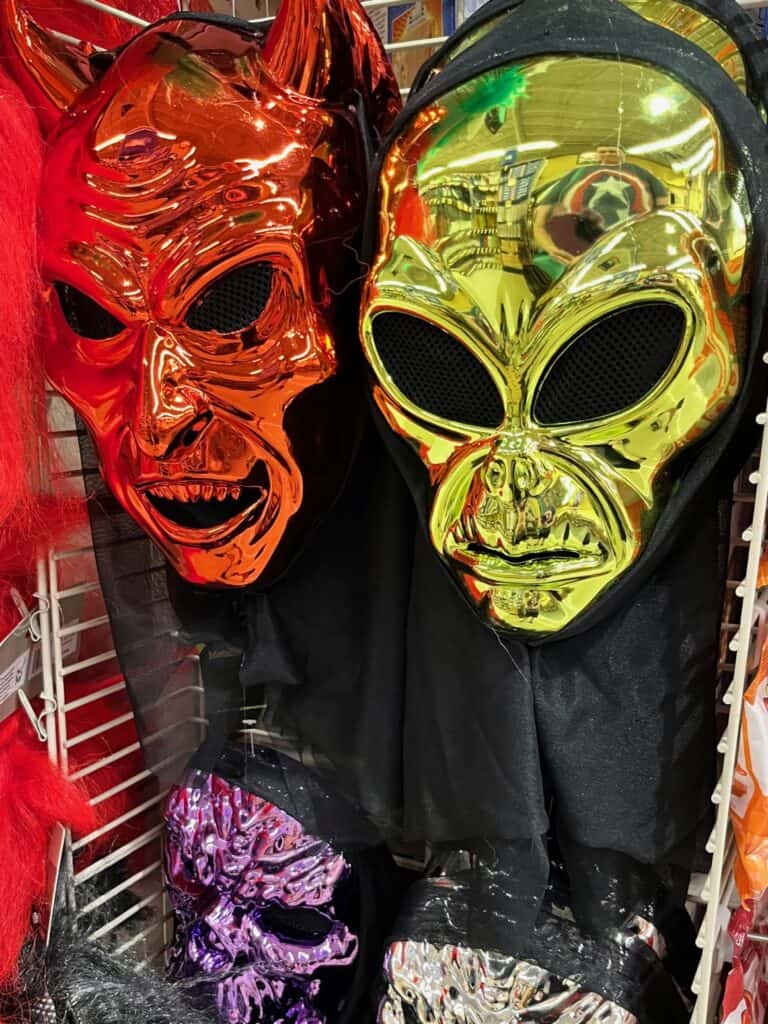 Halloween masks for sale. 