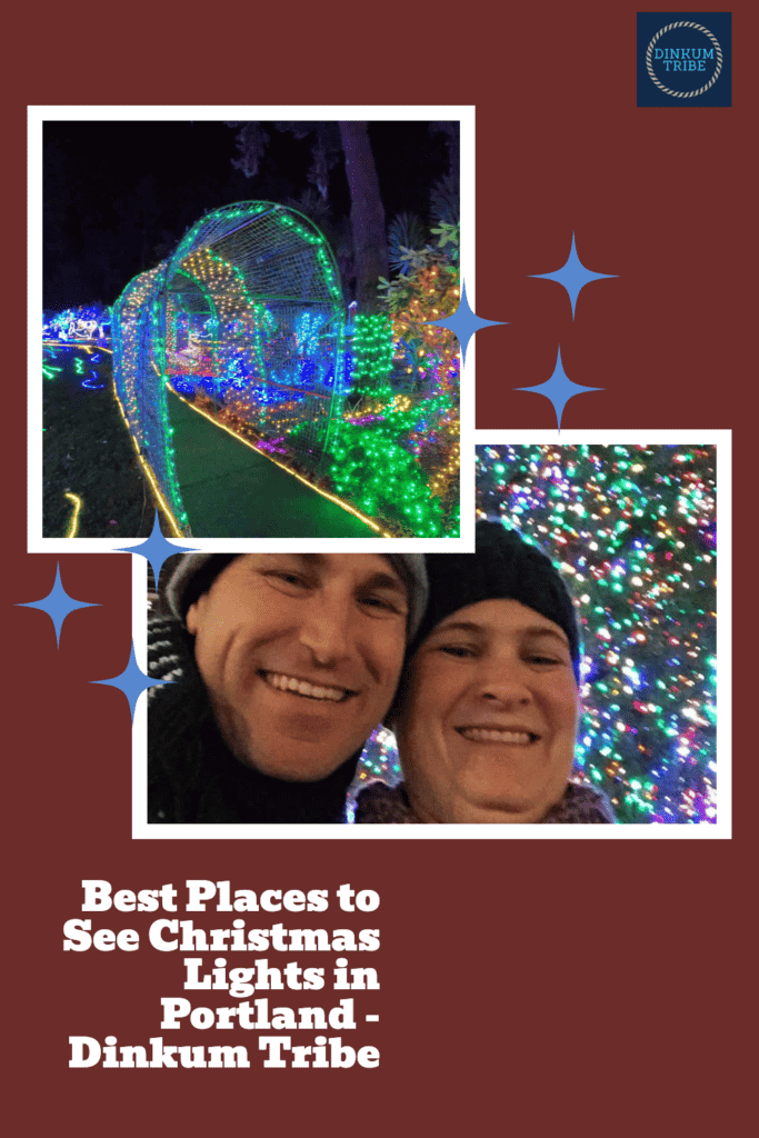 Pinnable image for best places to see Christmas lights in Portland