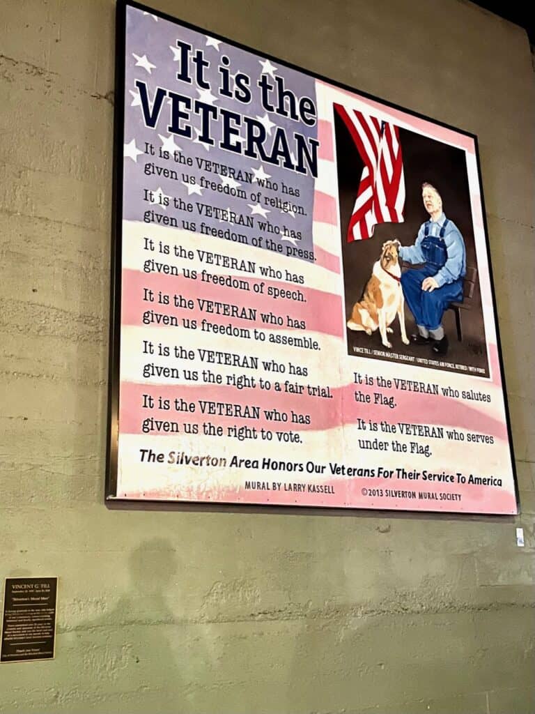 Veteran's Mural in Silverton Oregon.