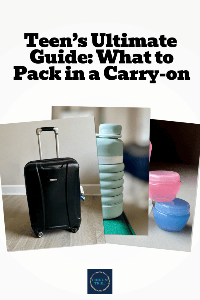 Pinnable image for what to pack in a carry on for a teenager