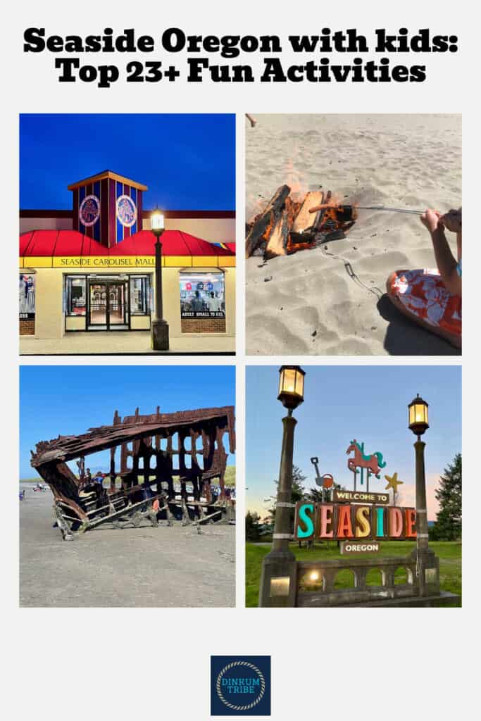 Pinnable image for Seaside Oregon with kids.