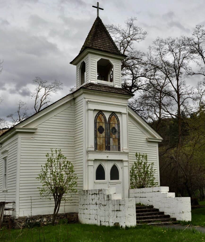 The old Chief Joseph Mission stands at Nez Perce National Historical Park.
