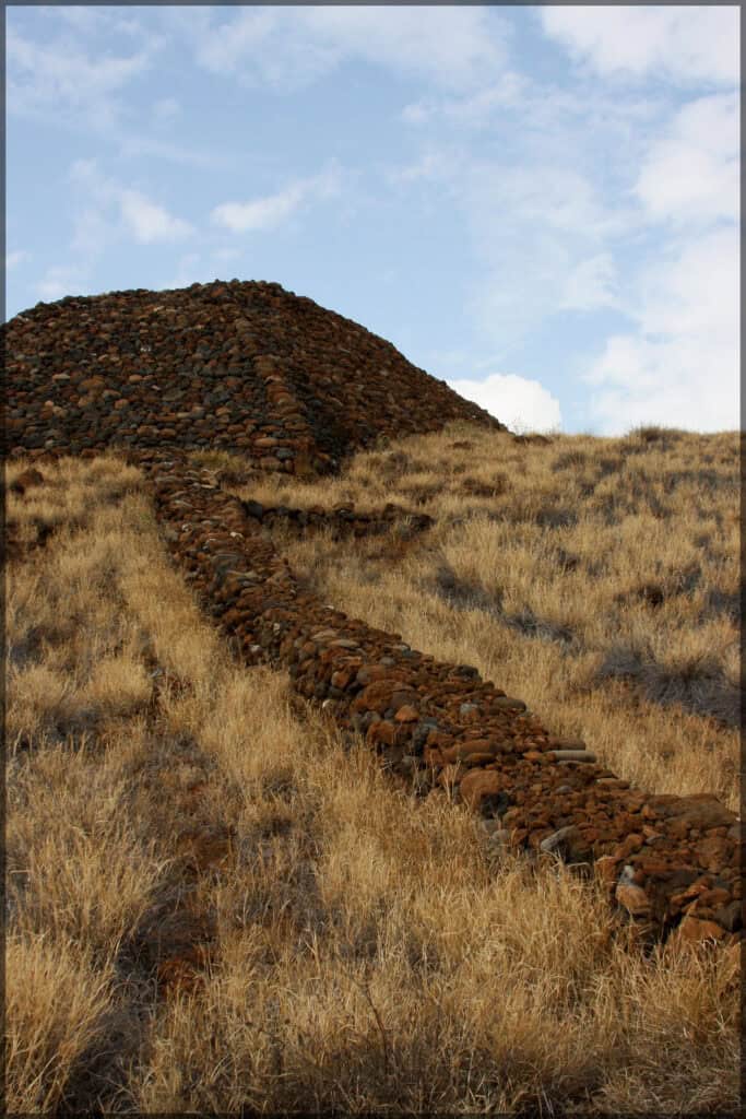 Stone ruins stand at Pu'ukohola Heiau National Historic Site.