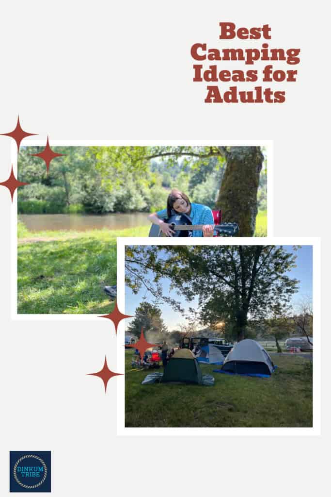 Pinnable image for best camping ideas for adults