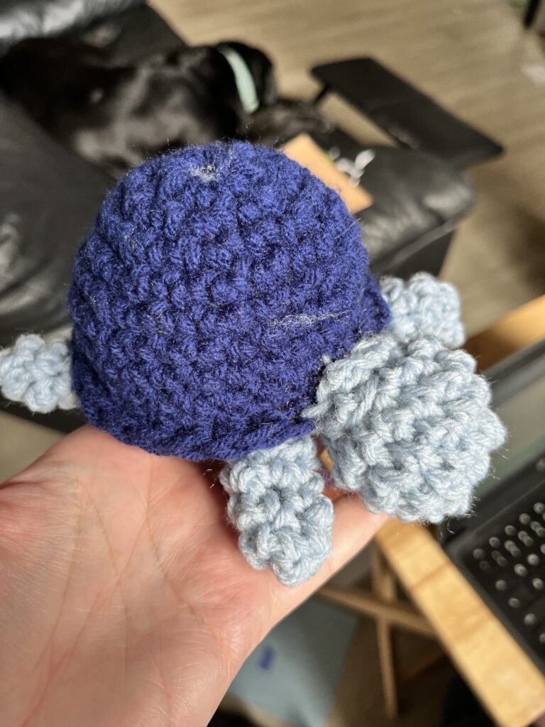 blue crochet turtle