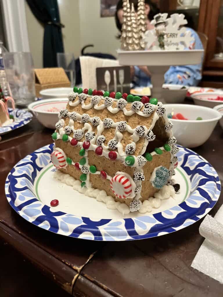 Gingerbread house in progress