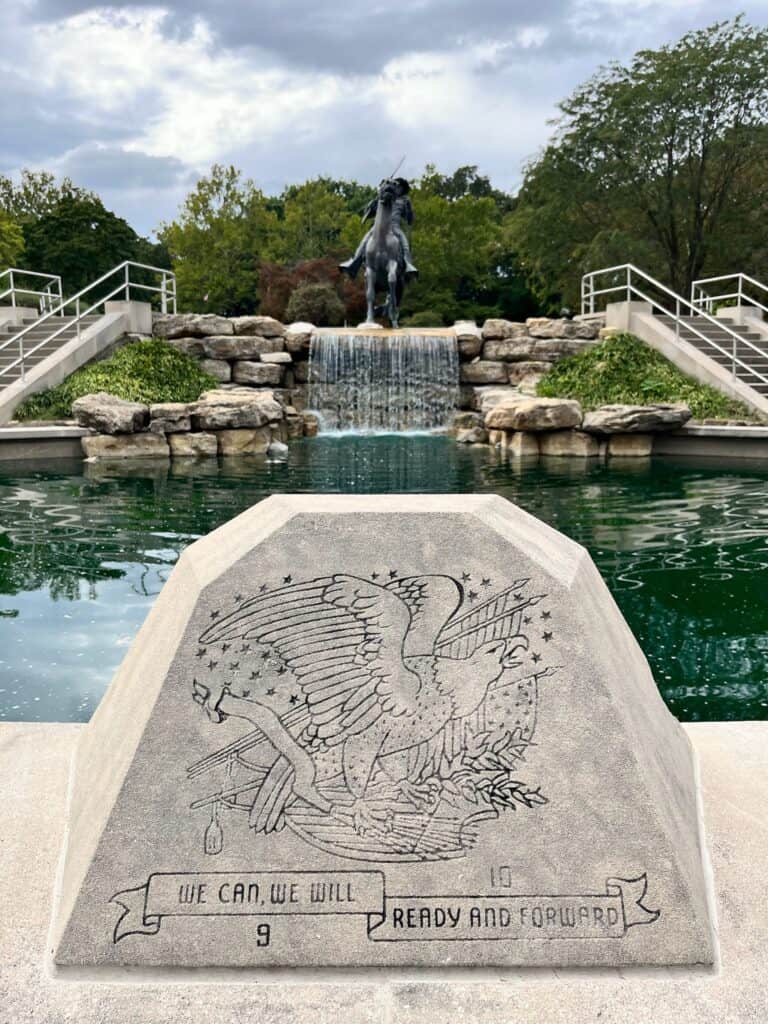 A US Cavalry memorial stands in Freedom's Frontier National Heritage Area, Kansas.