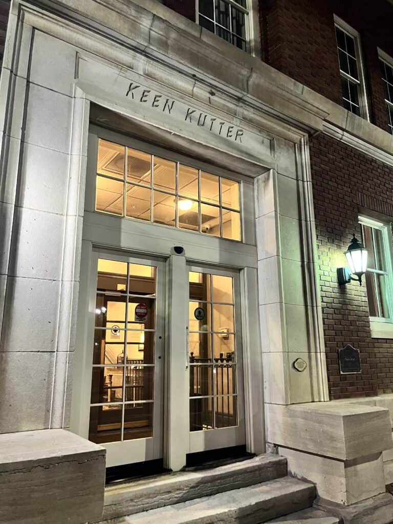 Side entrance to the Hotel at Old Town showing "Keen Kutter" etched over doorway