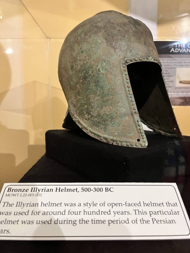 Illyrian bronze helmet on display