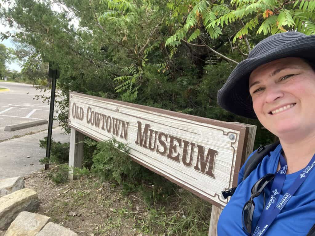 Jenn in front of the Old Cowtown Museum sign