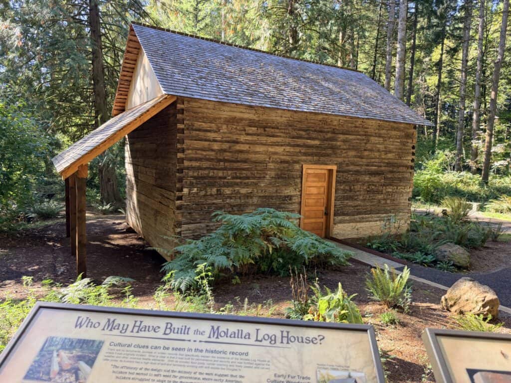 The Molalla log house, one of the oldest buildings in Oregon.