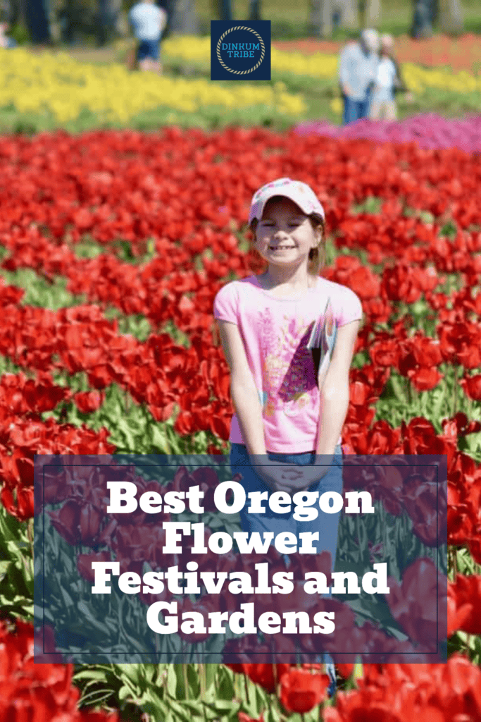 Pinnable image for flower festivals in Oregon.