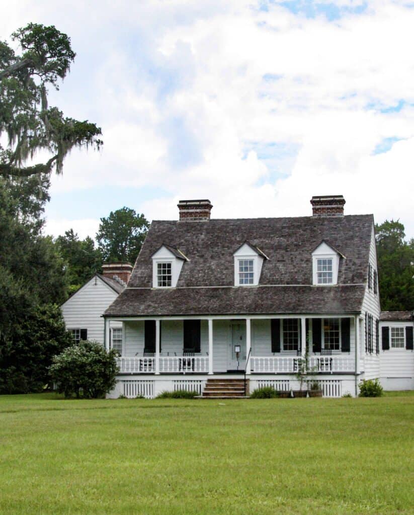 A beautiful white farm house stands at Charles Pinckney National Historic Site.