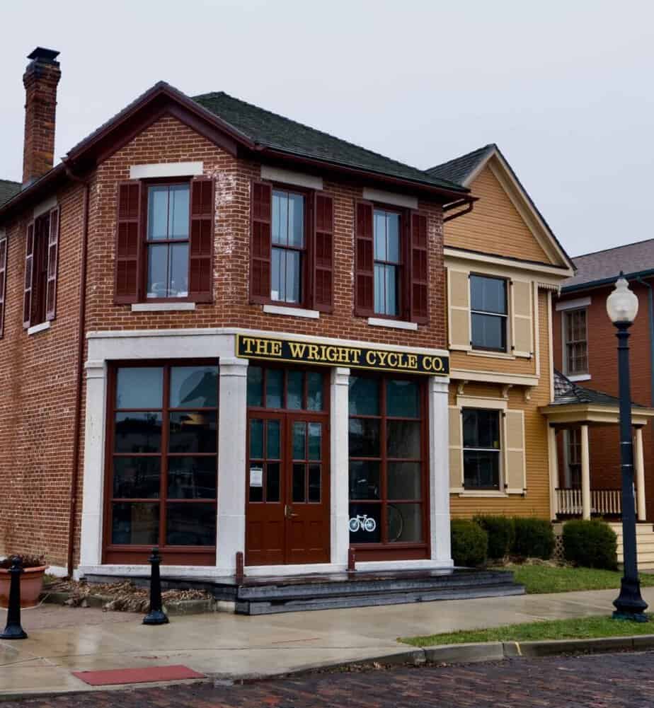 The historic Wright Brother's cycle shop at Dayton Aviation Heritage National Historical Park.