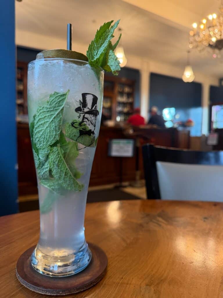 A mojito in a custom glass with at the Noble Fox in Silverton