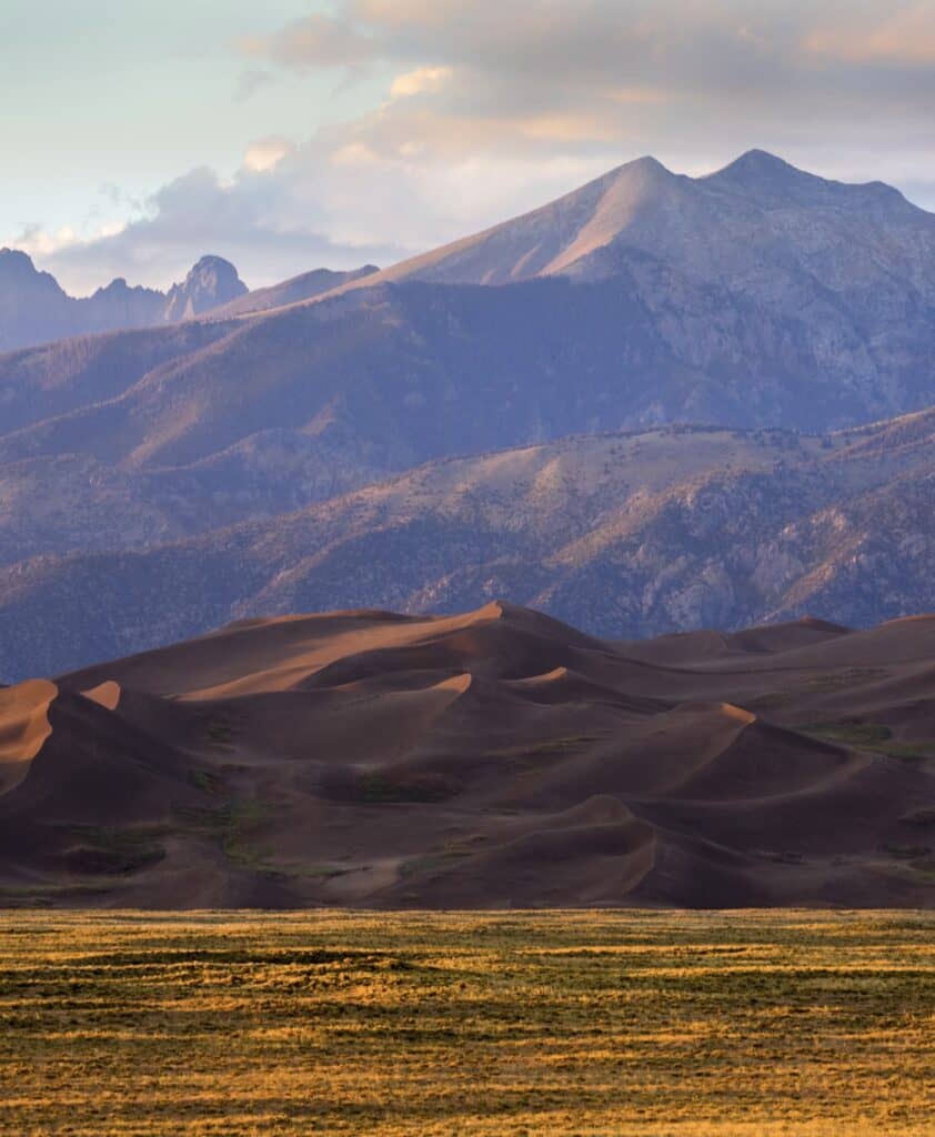 Light guilds the mountains, dunes, and plains of Sangre de Cristo Nationa Heritage Area.