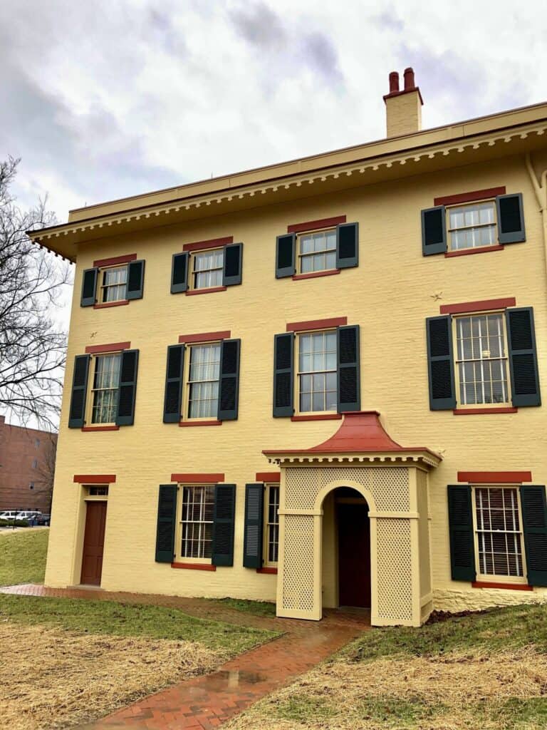 The bright yellow facade of the Taft house welcomes visitors at William Howard Taft National Historic Site.