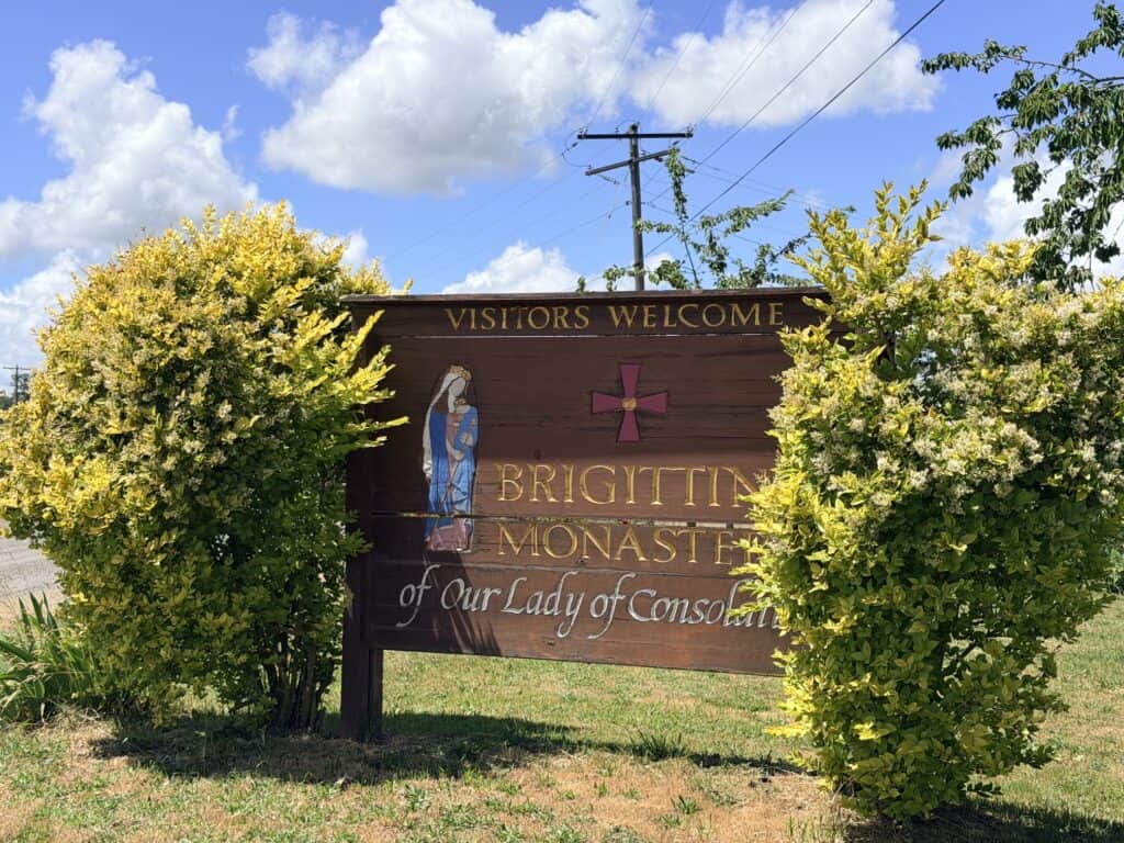 Sign for the Brigittine Monastery.