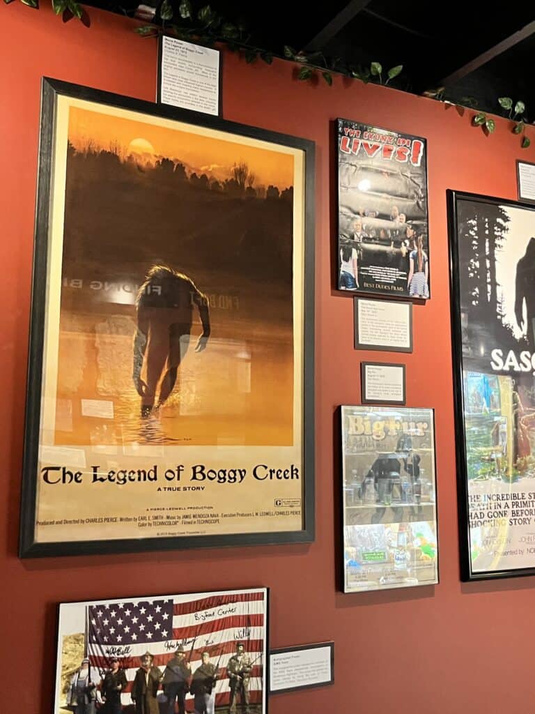 Bigfoot movie posters and memorabilia.