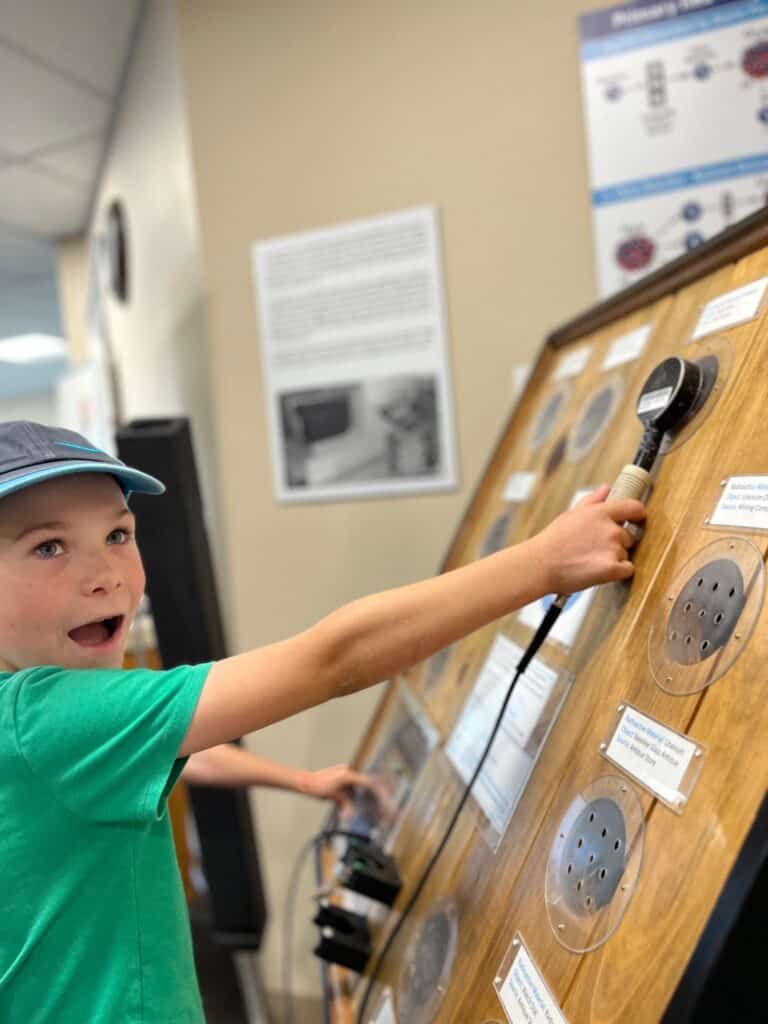 Our son uses a Geiger counter at the Manhattan Project NHS in Richland.