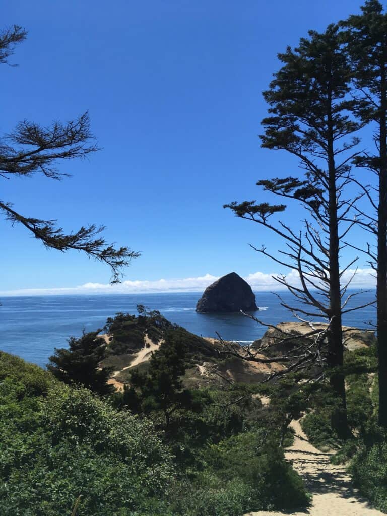 A beautiful view from the top of the dune at Cape Kiwanda, one of the Oregon Coast natural wonders.