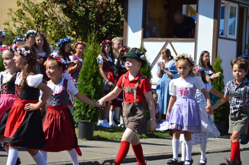 Children performing a traditional dance at Mt Angel oktoberfest