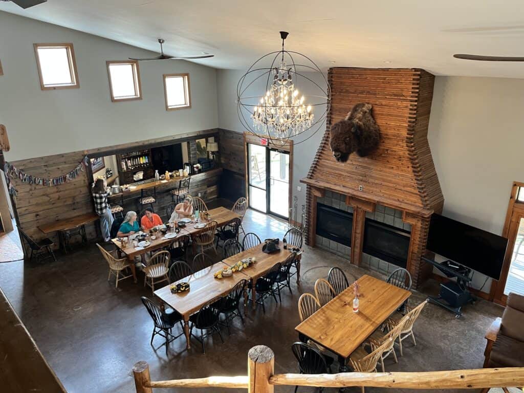 Great Room with guest kitchen and drinks area.