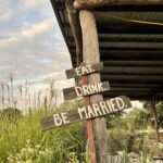 Eat Drink Be Married rustic sign